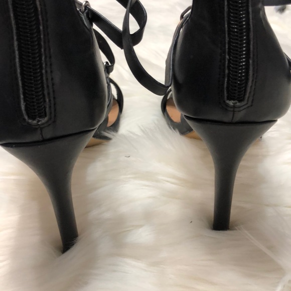 Dolce Vita Black leather heels sz 10 ankle strap - Picture 4 of 7